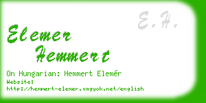 elemer hemmert business card